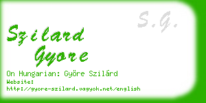 szilard gyore business card